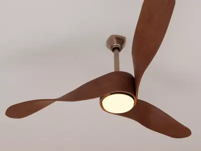 Wooden Ceiling Fan 3D Model Free 3D model