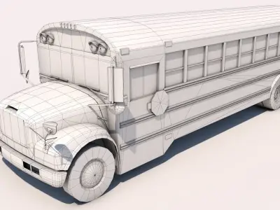 School Bus Low-poly 3D model