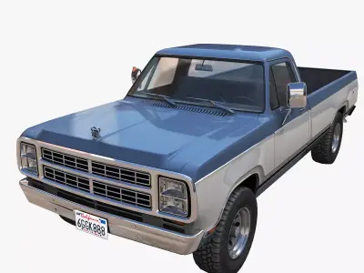 79 Dodge pickup truck Low-poly 3D model