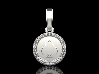 Card spades pendant model 609 3D print model