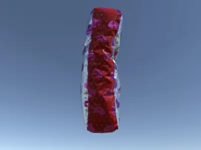 W letter valentine balloon Unity and UE4 Free low-poly 3D model