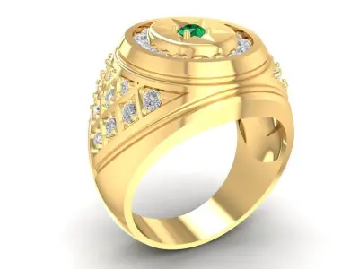 Luxury Star Compass Men Ring 3D Model 934 3D print model