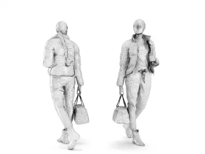 Woman Street Style 66 Low-poly 3D model