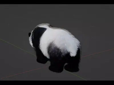 Panda Bear Low-poly 3D model 2