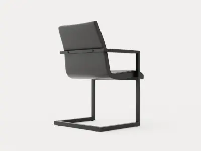 House Dining Chair Vintage Artificial Leather Low-poly 3D model