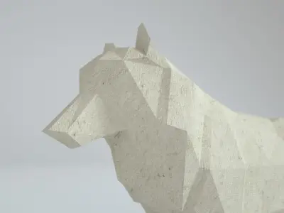 Low Poly Paper Wolves Low-poly 3D model