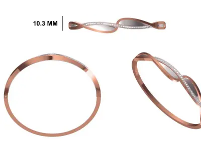 Women Bangle Bracelet STL JCD Details 3D print model purchase