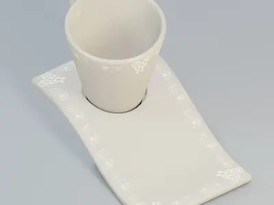  Mug with wavy plate 3D model