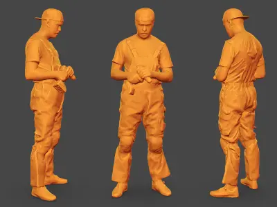 Stylized Car Mechanic Character 3D model