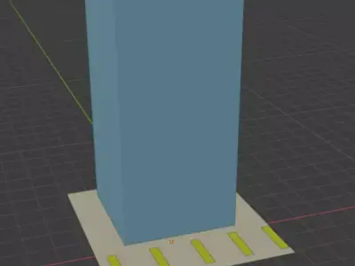Building with Parking Lot Low-poly 3D model