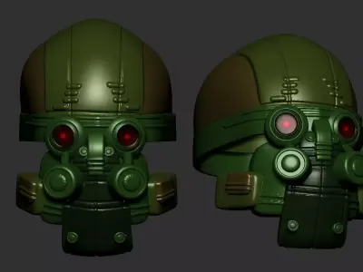 helmet high poly sculpt 3d printable ver 7 3D model 3D model 16