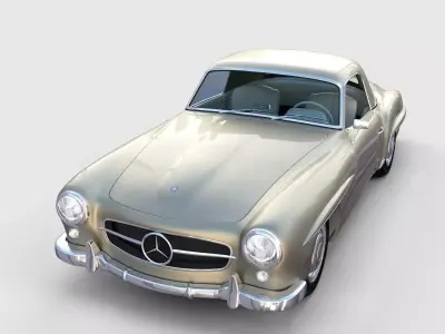 Mercedes 190SL with Interior Hard Top rev 3D model
