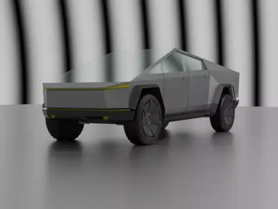 CyberTruck Low Poly  3d model Low-poly 3D model