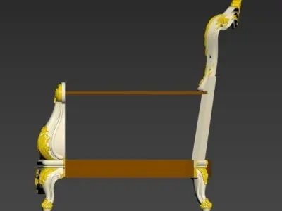 Armchair ornate chair Low-poly 3D model