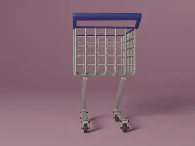 Shopping Cart Low-poly 3D model