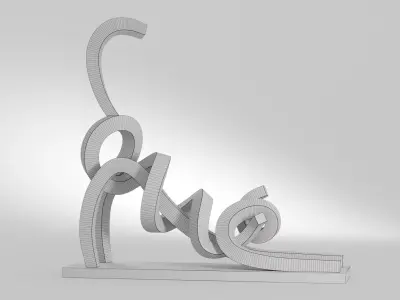 Stretching Cat Pastel 3D model