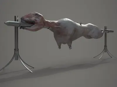 Lamb on a Spit Low-poly 3D model