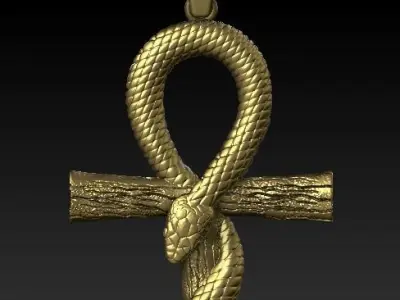 Snake Cross Pendant  3D model