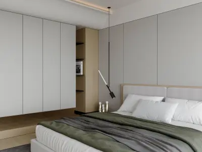 Bedroom interior scenes 3D model 7