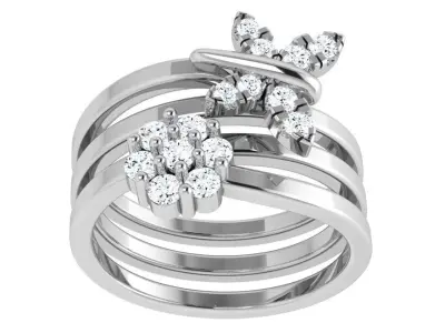 Butterfly Flower Spiral Ring 4614 3D print model