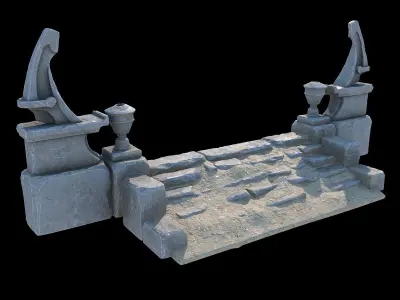 Fantasy stone stairs ver2 3D model
