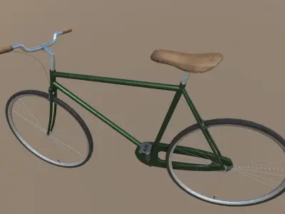 Vintage bicycle Low-poly 3D model