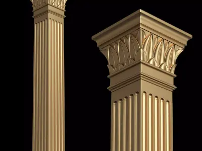 Column Capital 0402 Low-poly 3D model