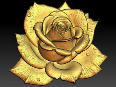 15 Rose CNC Relief Model 3D print model