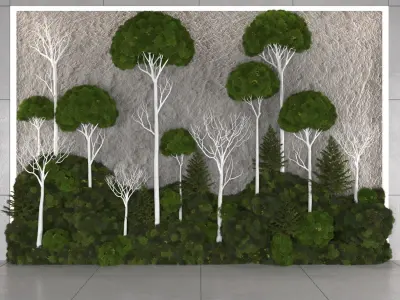 Moss tree wall decor Low-poly 3D model
