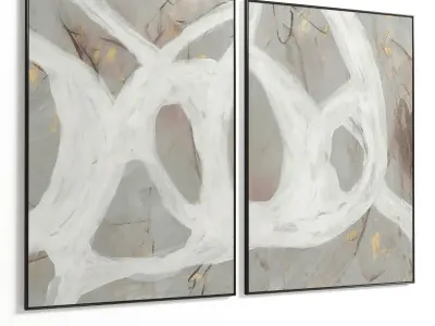 Plaster Two Photo Frame 87 Low-poly 3D model