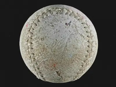 Baseball based on scan Low-poly 3D model