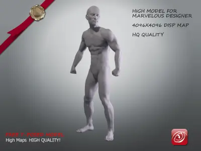 Man A Testing model - Marvelous Designer Stand2 Low-poly 3D model