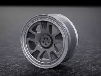 Rims Grey Auto steel alloy monster 3D model
