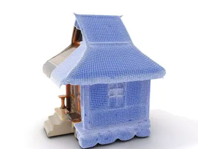 Traditional Bamboo Hut model pack Low-poly 3D model