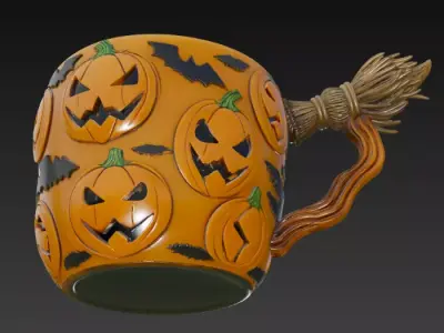 Halloween Pumpkin Cup 3D print model