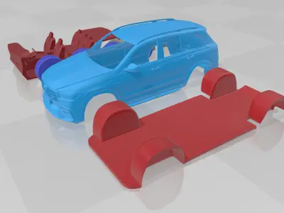 Mercedes Benz GLE63S AMG Coupe 2024 - Separate Parts STL Model 3D print model