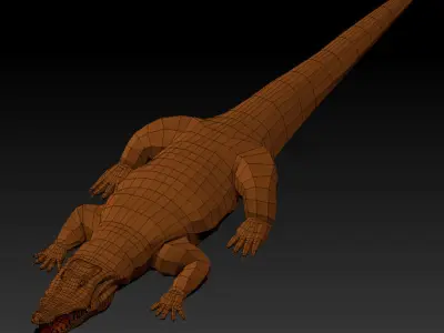 3D CROCODILE LOWPOLY Low-poly 3D model