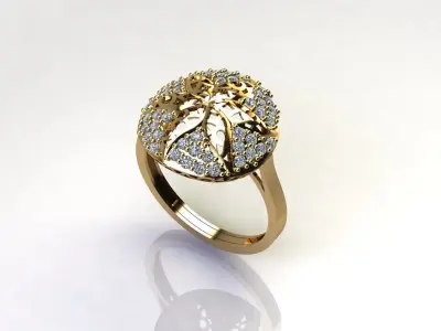 STL 3DM Women Ring Womens Ring Diamonds With Stone Model DP2001 3D print model