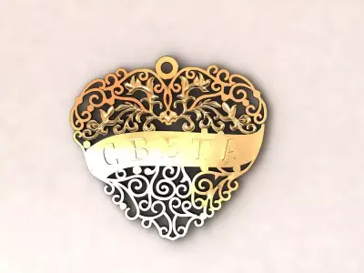 Heart pendant Sveta 41 3D print model