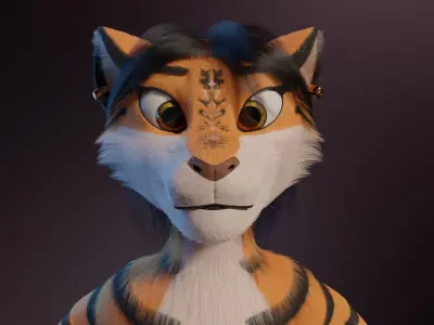 Rebecca Anthro Tiger 3D model