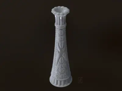 3D Printable Vintage Milk Glass Flower Vase 3D print model