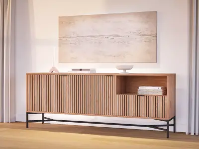 tv lowboard jaipur with decoration 3D model