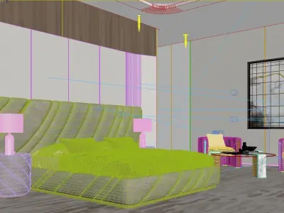 Modern luxury bedroom 3D model