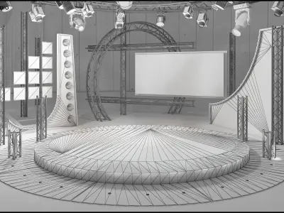 Virtual TV Studio Sets - Collection Vol 8 - 2 PCS DESIGN 3D model