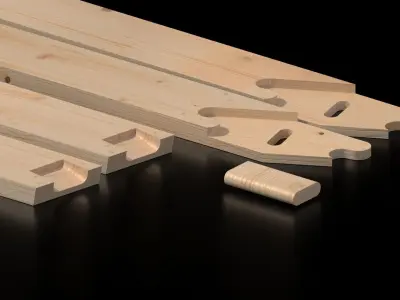 Wood construction dome Low-poly 3D model