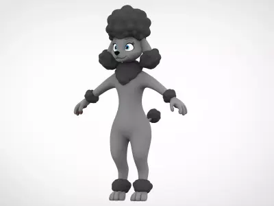 Grey Poodle 3D model