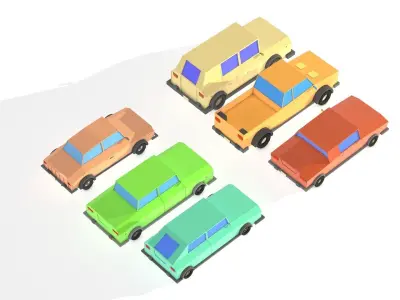 Pack of Low Poly Cars Low-poly 3D model
