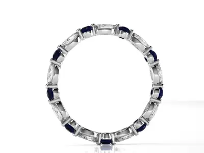 Marquise - Round Ring - Eternity Band 3D print model