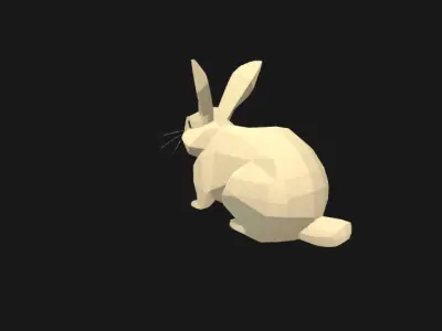 Low Poly Rabbit - Stylized 3D Model for Games and Animations Low-poly 3D model