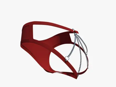 Lingerie burgundy bikini bottom 3D model